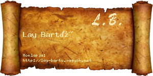 Lay Bartó névjegykártya